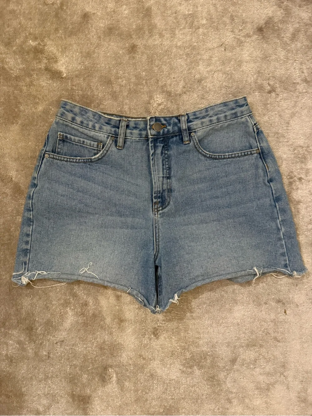 High-Rise Blue Denim Women’s Shorts
